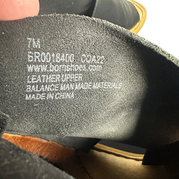 Born Black Leather Gladiator Iwa Sandals Zip Back Flat Comfort 7M - Picture 7 of 9